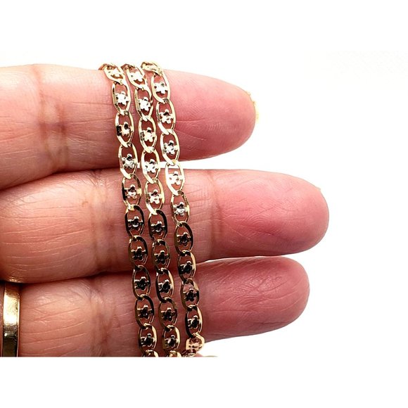 14k REAL GOLD Margarita Tricolor Chain 22" - Picture 12 of 15